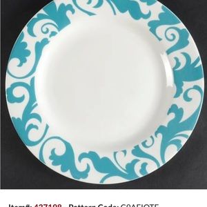 COPY - Set of 4 scroll blue and white ciorao desert Rim plates size 6x6